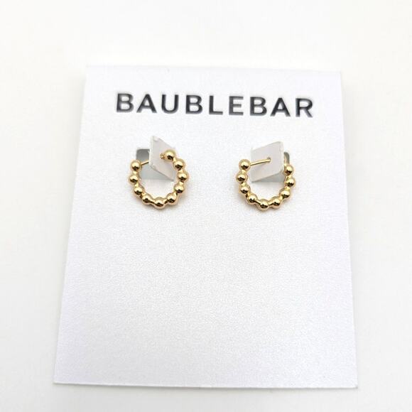 Baublebar Women's Gold Pisa Huggie Hoop Earrings Fashion Jewelry Gifts - Picture 1 of 3